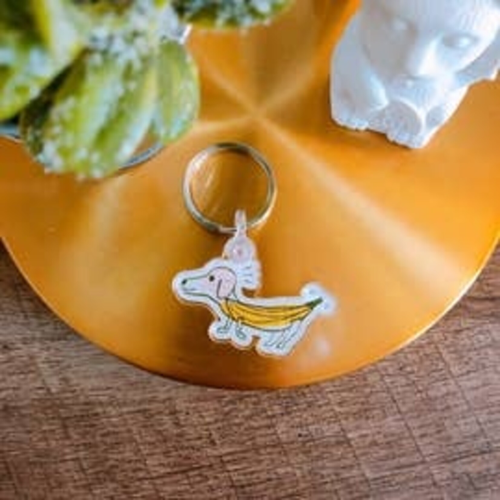 Emily Petrilla Illustrations Banana Dog Keychain