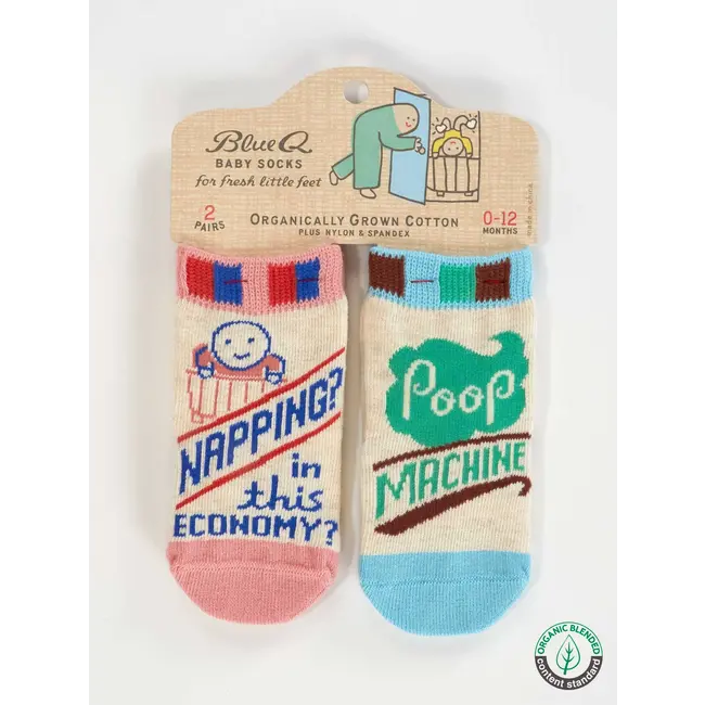 Baby Socks - Napping? In This Economy?/Poop Machine