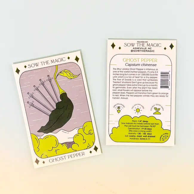 Sow the Magic Tarot Garden + Gift Seed Packet - Ghost Pepper