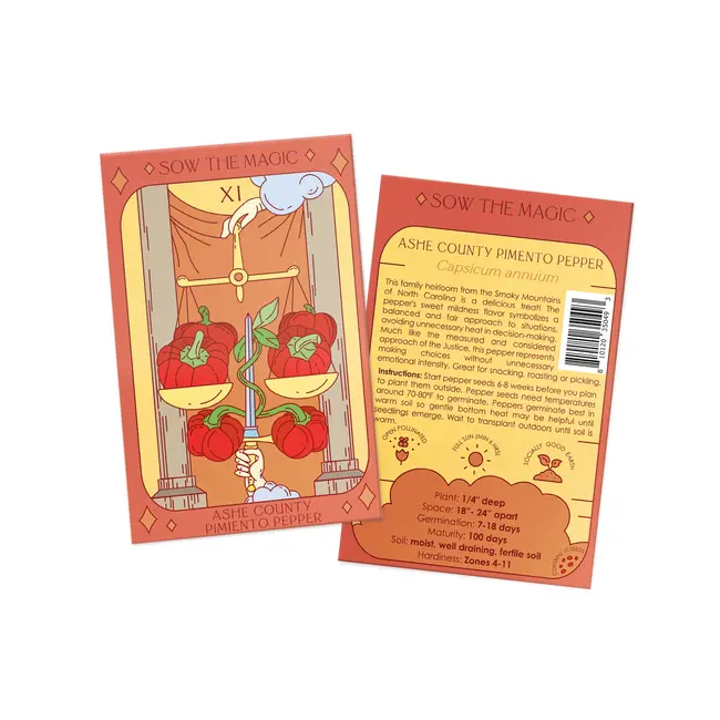 Sow the Magic Tarot Garden + Gift Seed Packet - Ashe County Pimento Sweet Pepper