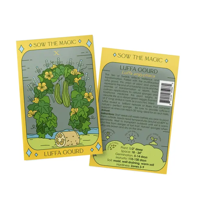 Sow the Magic Tarot Garden + Gift Seed Packet - Luffa Gourd