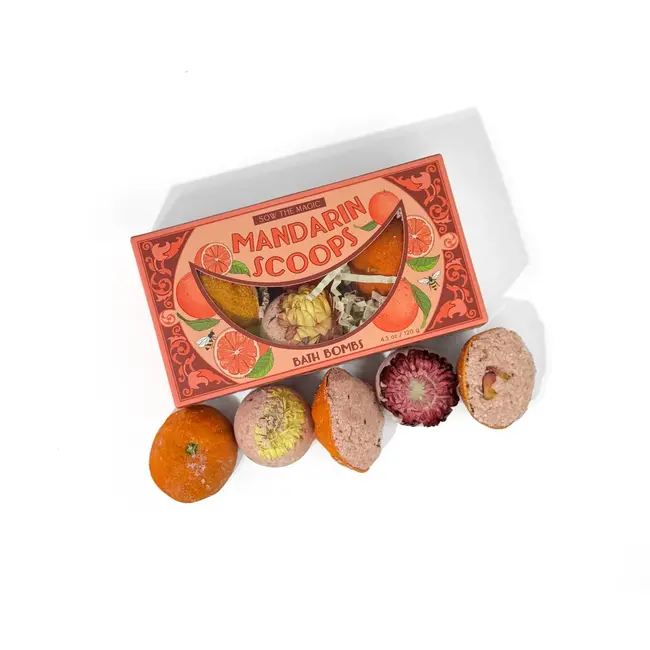 Sow the Magic Mandarin Scoops Bath Bomb Gift Set - Rose Botanicals