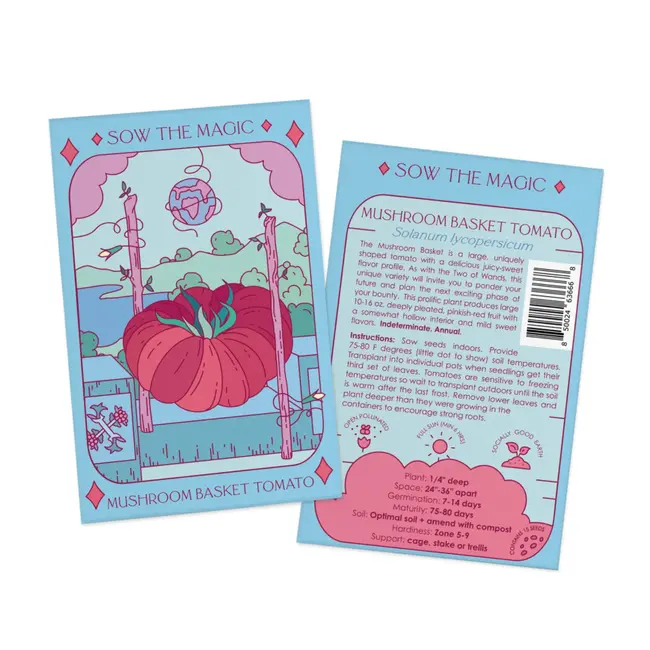 Sow the Magic Tarot Garden + Gift Seed Packet - Mushroom Basket Tomato