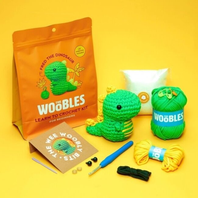 The Woobles Woobles Beginner Crochet Kit - Fred Dinosaur