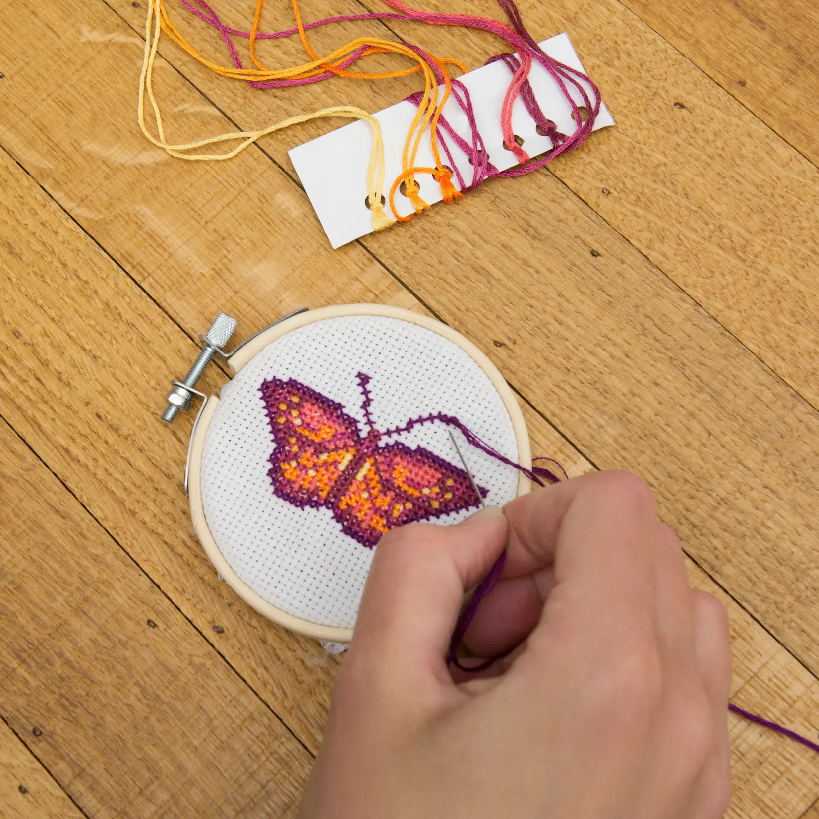 Mini Cross Stitch Embroidery Kit - Butterfly