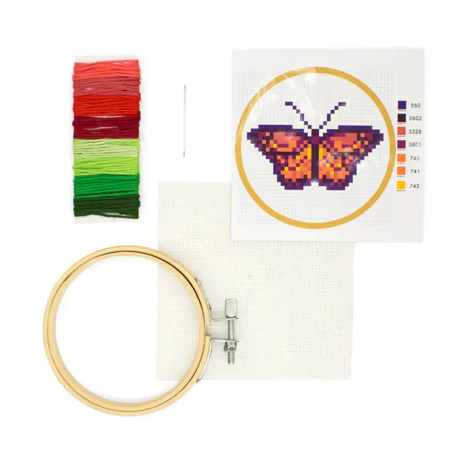 Mini Cross Stitch Embroidery Kit - Butterfly