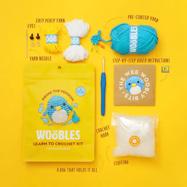 Woobles Beginner Crochet Kit - Pierre Penguin