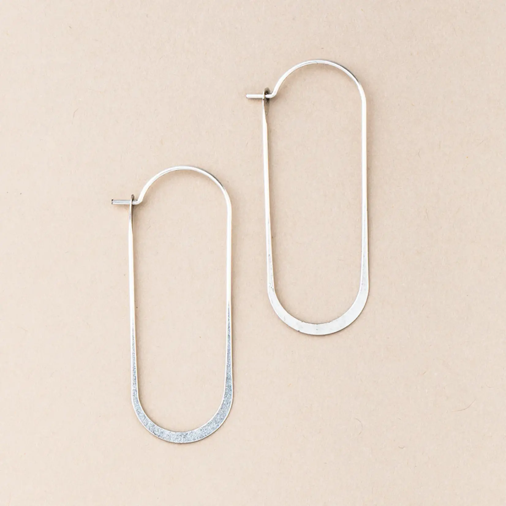 Refined Earrings - Silver Cosmic Oval