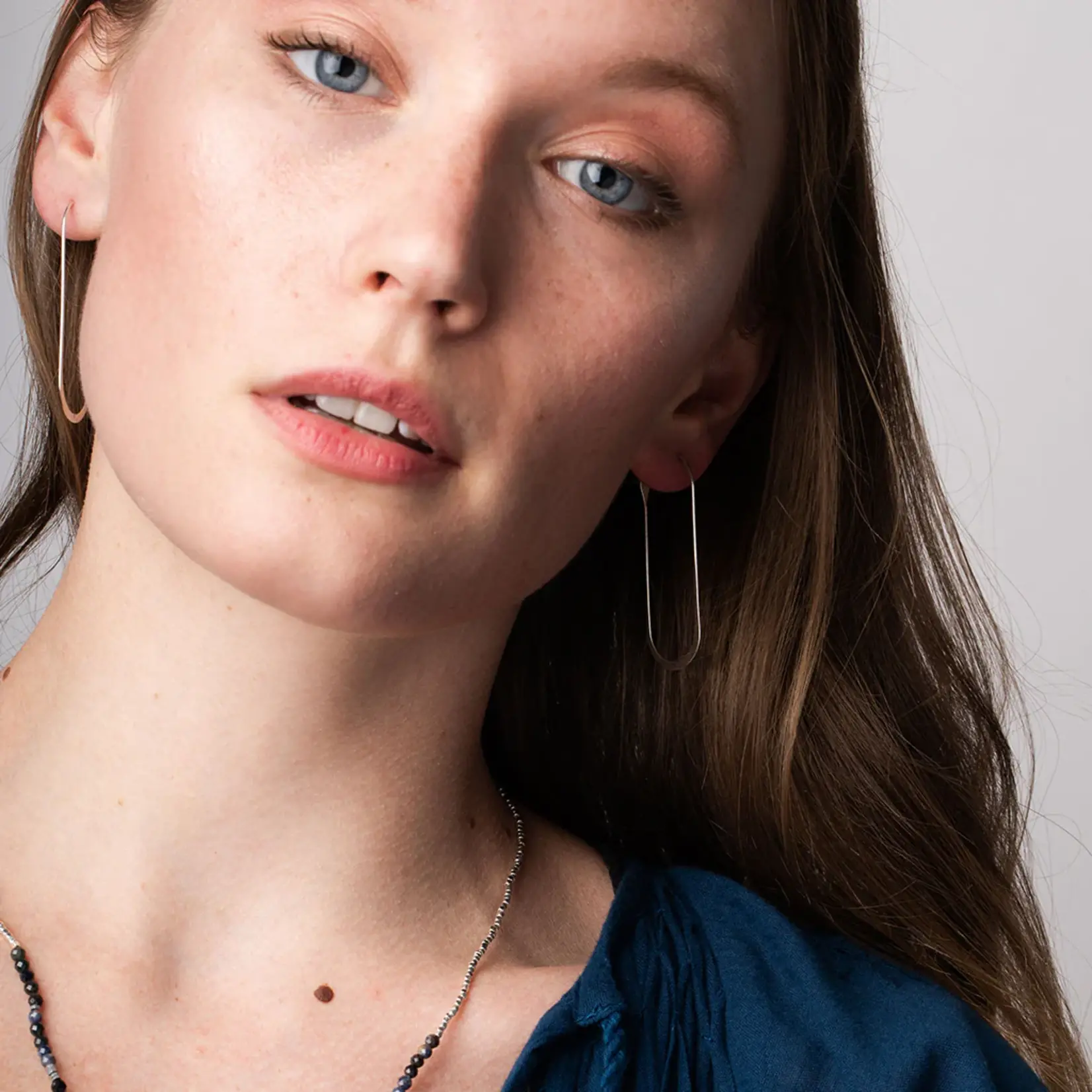 Refined Earrings - Silver Cosmic Oval