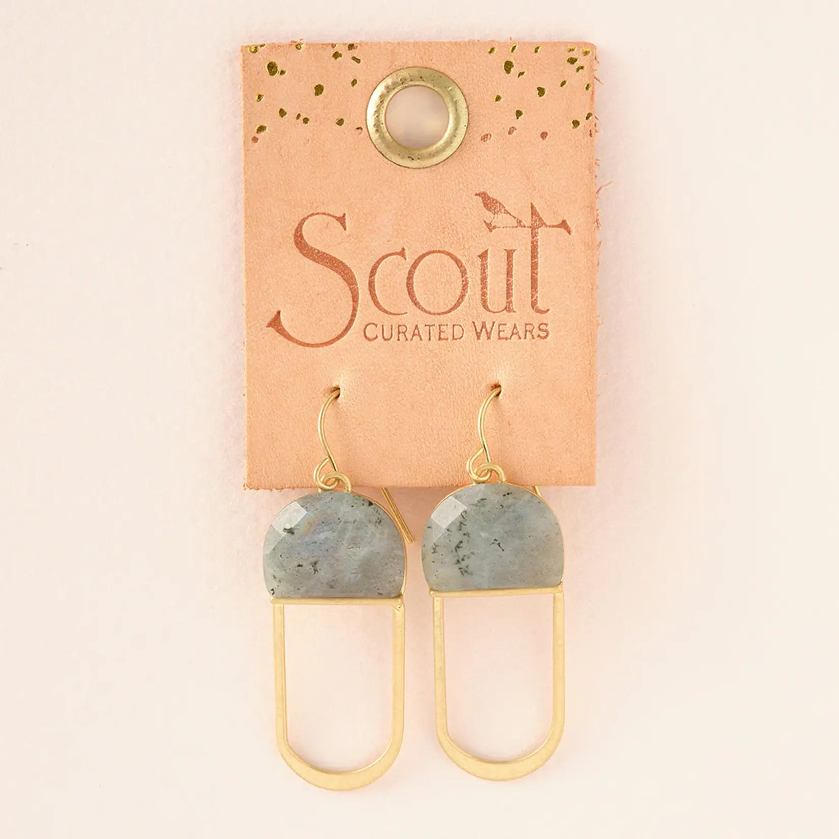 Modern Stone Chandelier Earrings - African Turquoise + Silver