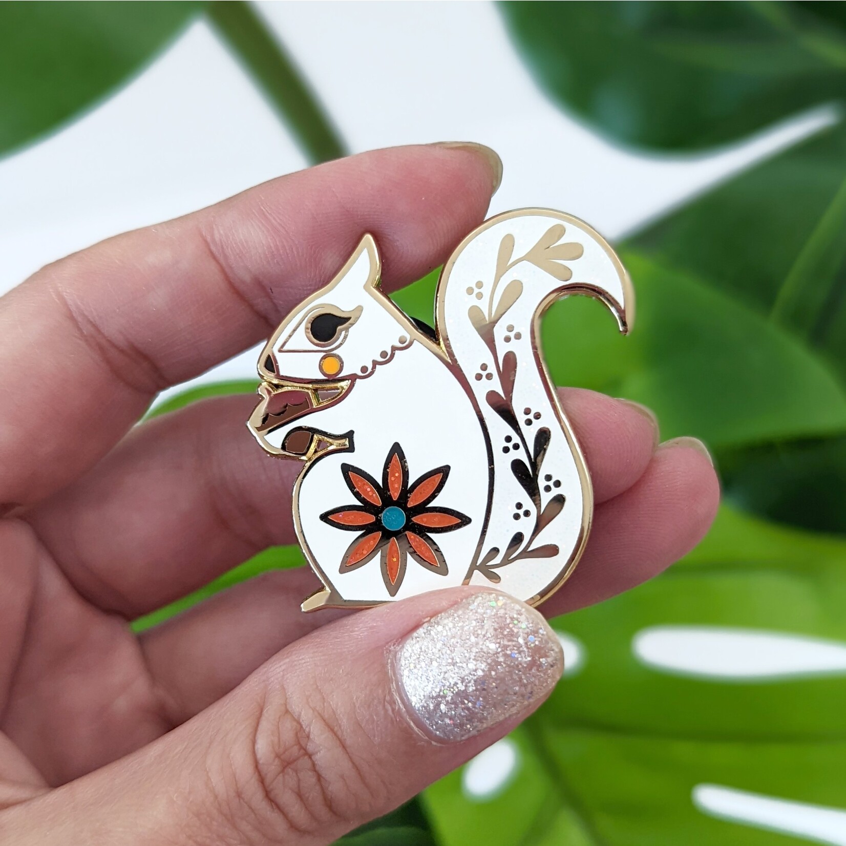 Enamel Pin - White Squirrel