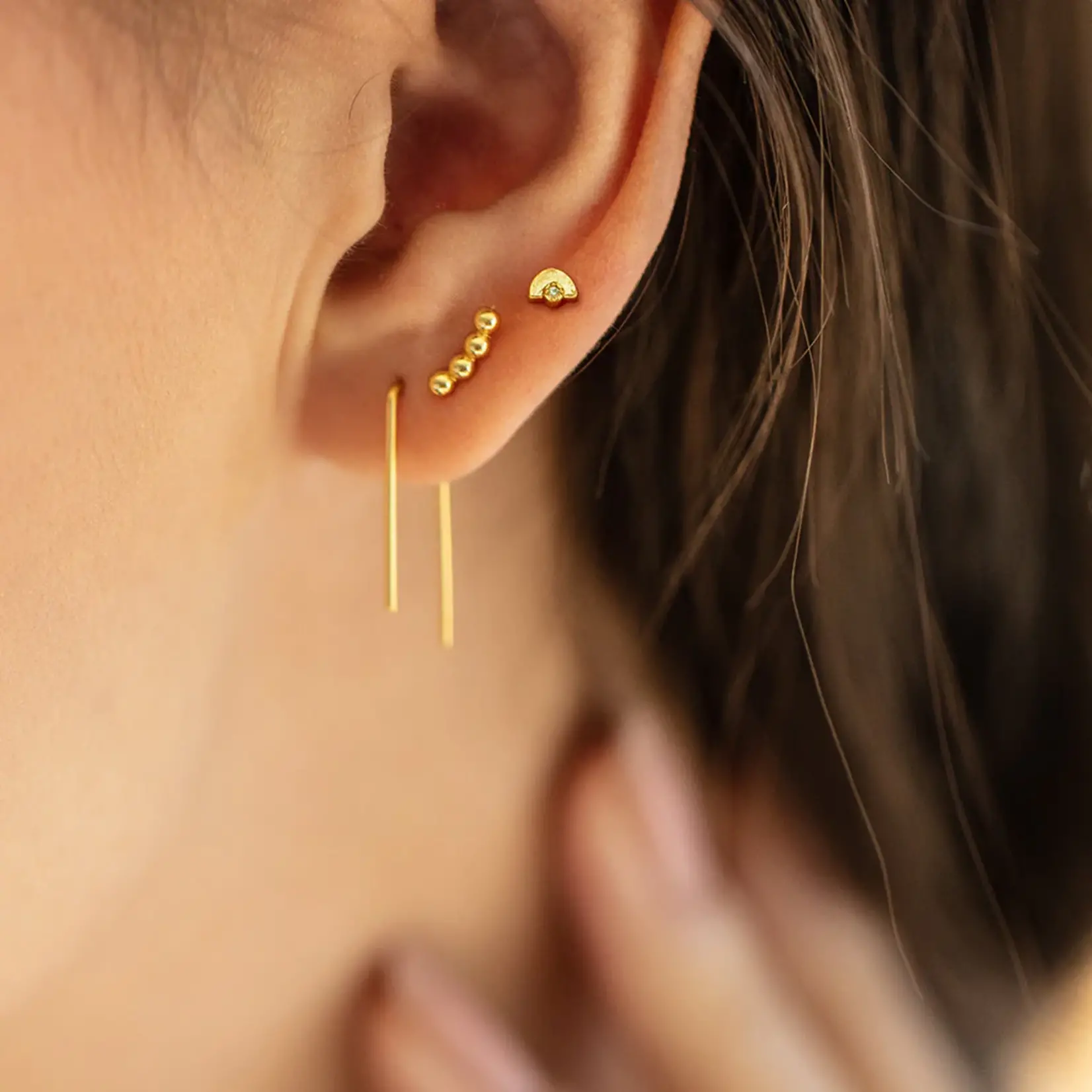 Refined Stud Trio Earrings - Venus Silver