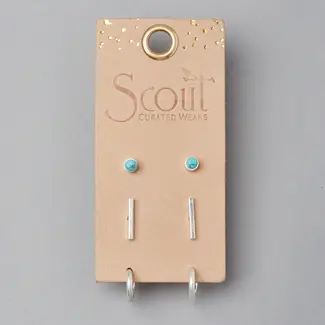 Stud Trio Earrings - Scarlett Silver