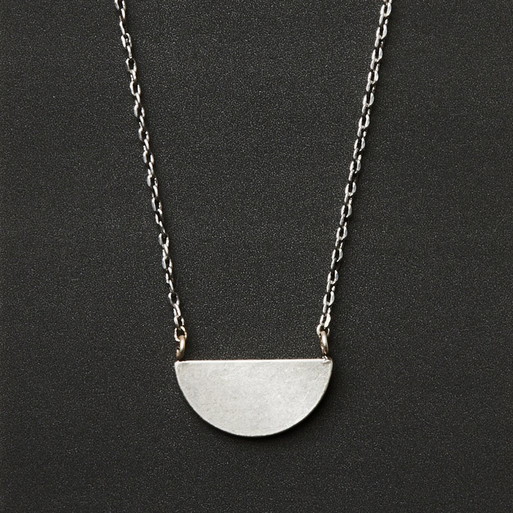 Refined Necklace - Silver Half Moon