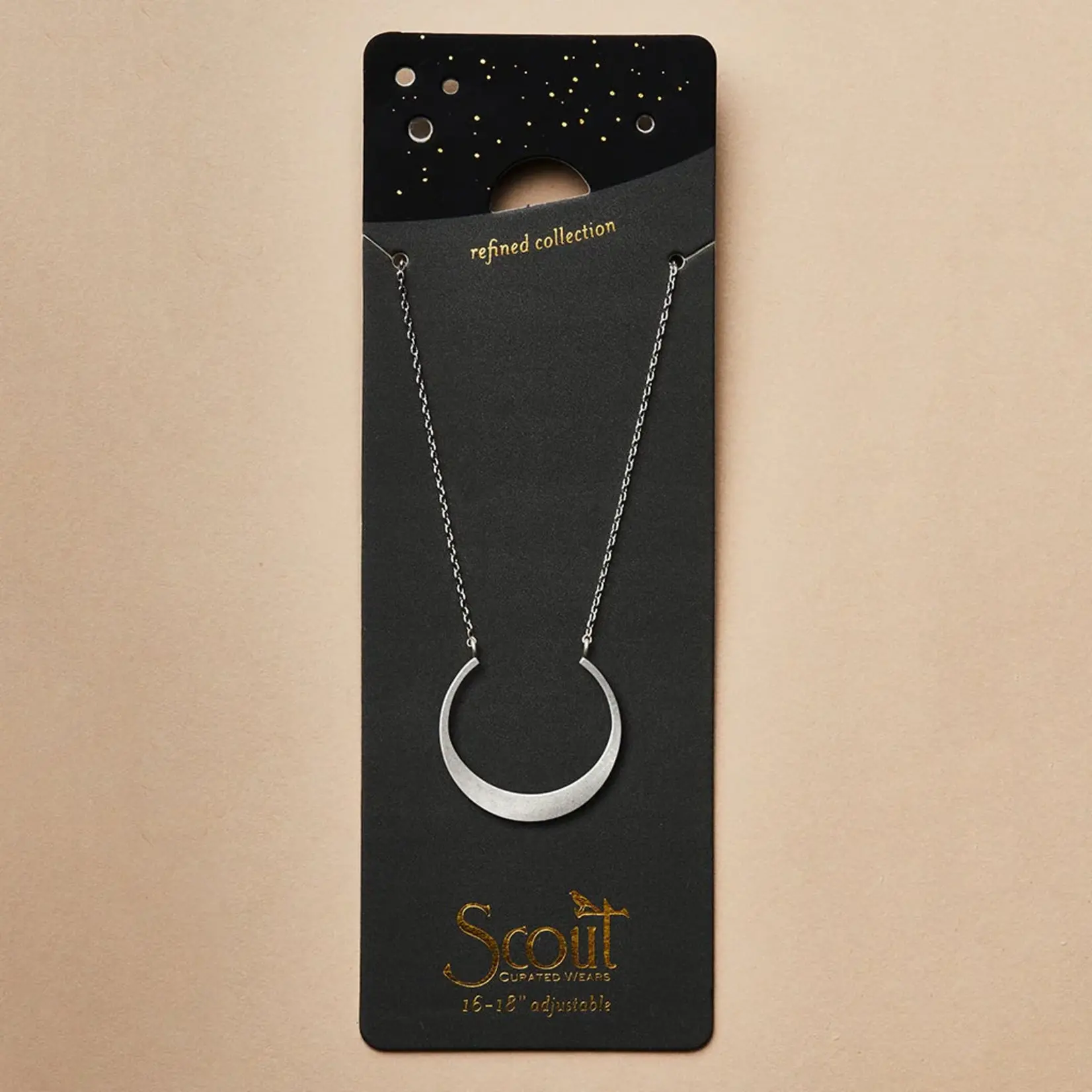 Refined Necklace - Silver Crescent