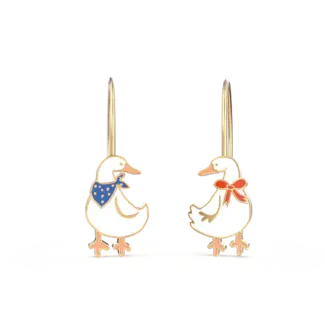 Yellow Owl Hanging Earrings - Ducks