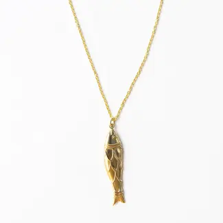 Sally Fish Dimensional Brass Necklace