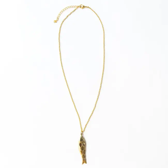 Sally Fish Dimensional Brass Necklace