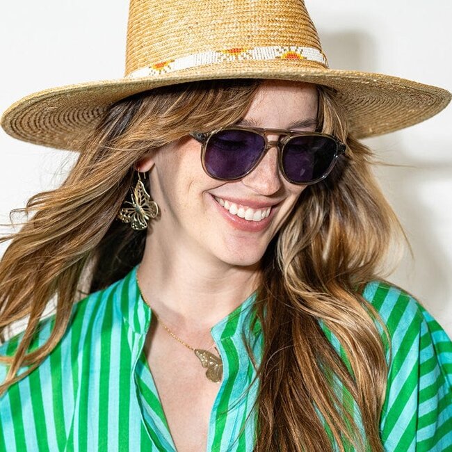 Monica Butterfly Dangle Brass Earrings