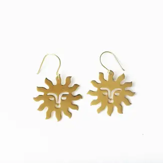 Lane Sun Dangle Brass Earrings