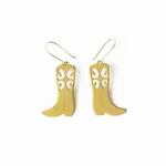 Lacey Boot Dangle Brass Earrings