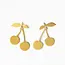 Cheri Cherry Dangle Post Brass Earrings