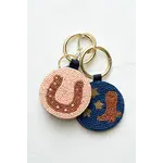 Kelsey Seed Bead Key Ring - Navy Boot