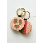 Kelsey Seed Bead Key Ring - Blush Olives