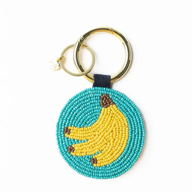 Kelsey Seed Bead Key Ring - Turquoise Banana