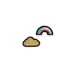 Iron-on Patch Pair - Gold Cloud & Rainbow