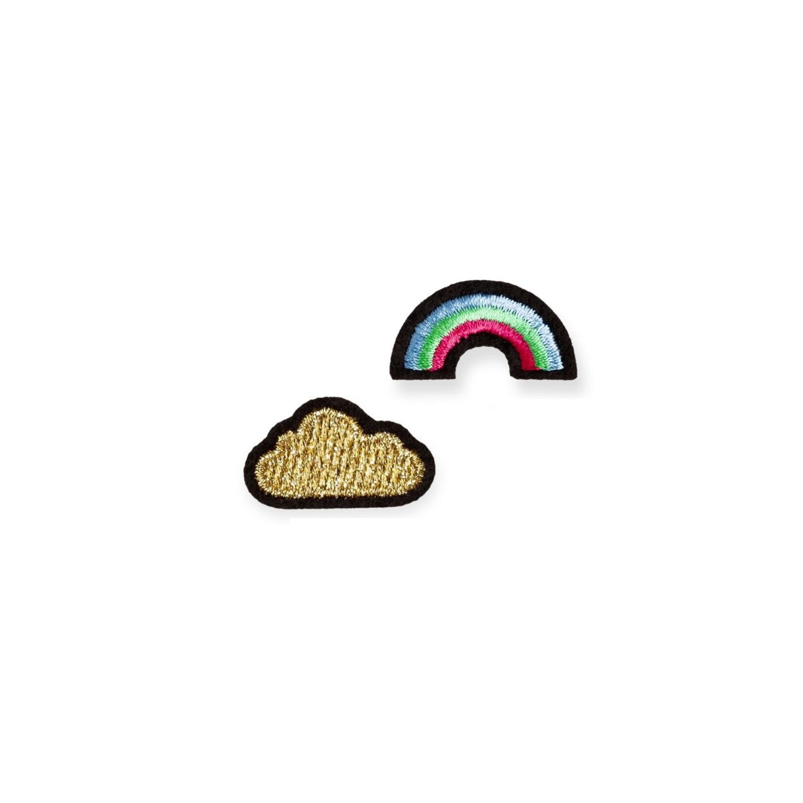 Iron-on Patch Pair - Gold Cloud & Rainbow