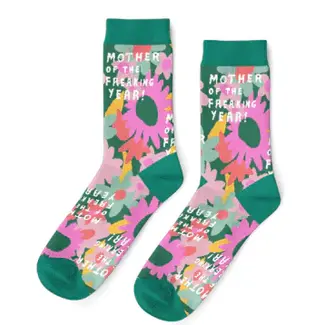 Yellow Owl Socks - Mother of the Freaking Year (Small)