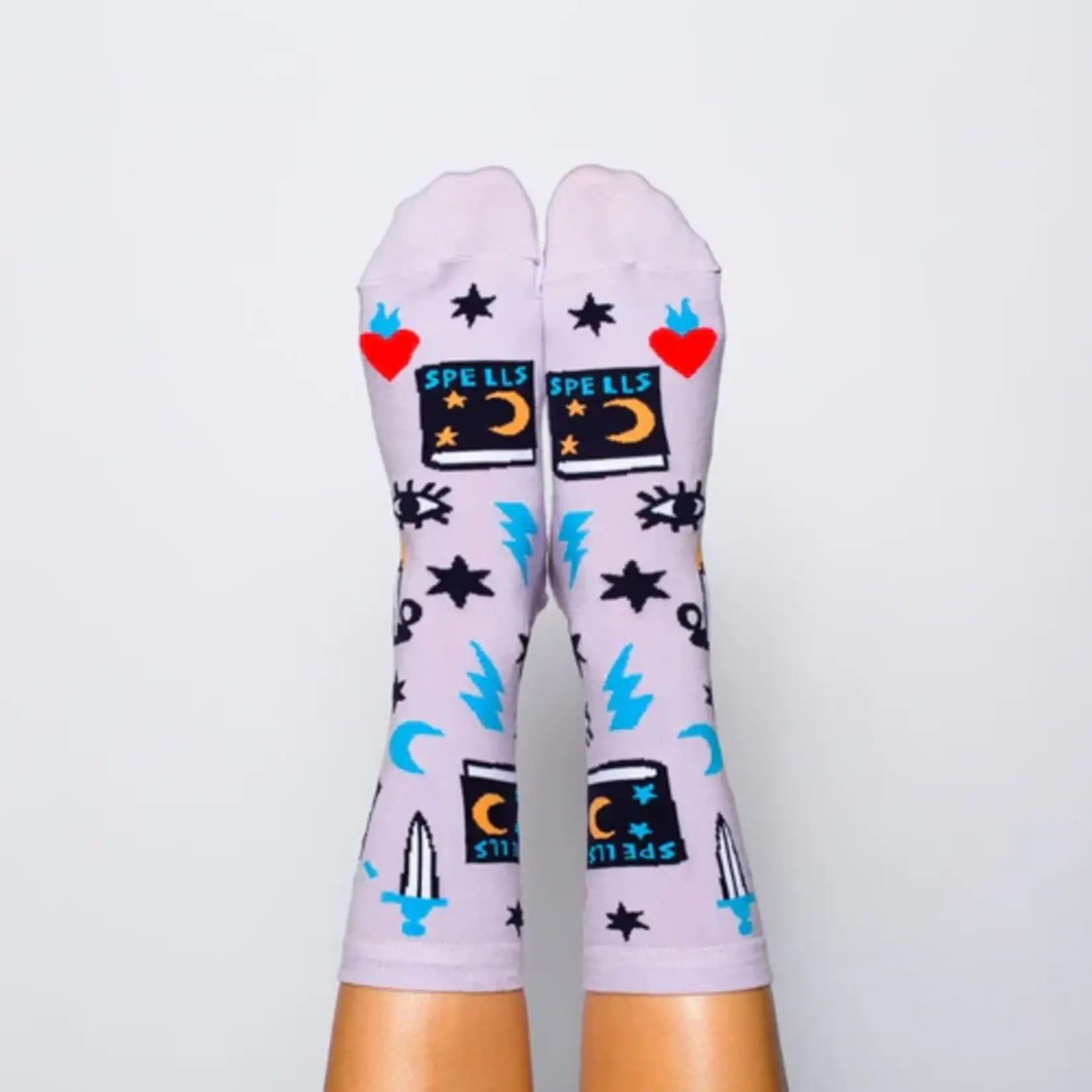 Yellow Owl Socks - Womens Mystic Spells (Small)