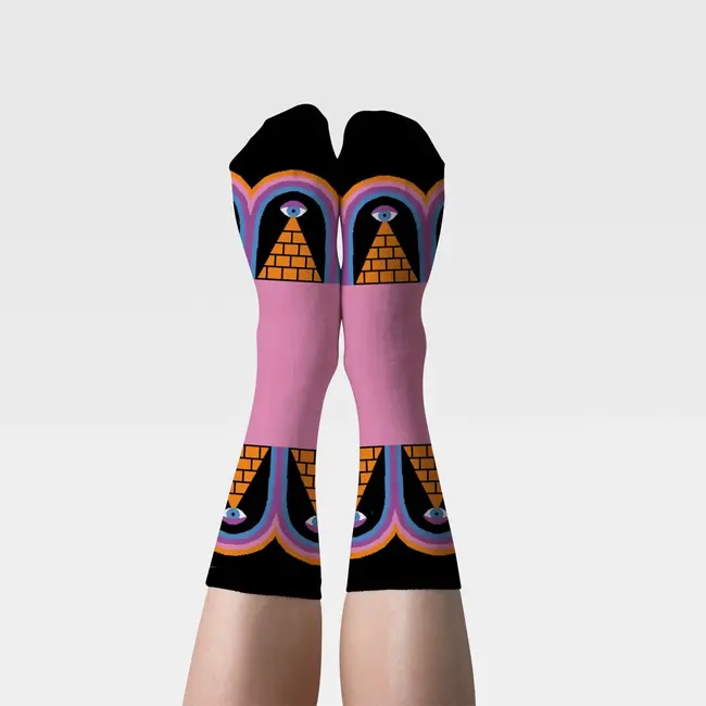 Yellow Owl Socks - Womens Pyramid (Small)