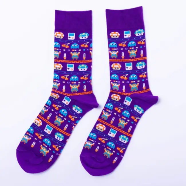 Yellow Owl Socks - Vintage Gamer (Large)