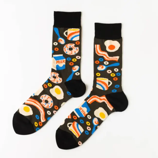 Yellow Owl Socks - Breakfast Crew (Large)
