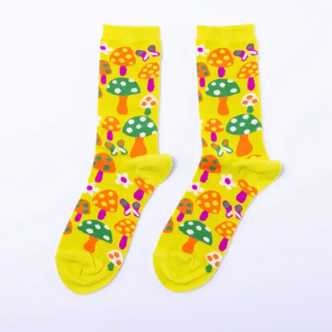 Yellow Owl Socks - Womens Mushroom (Small)