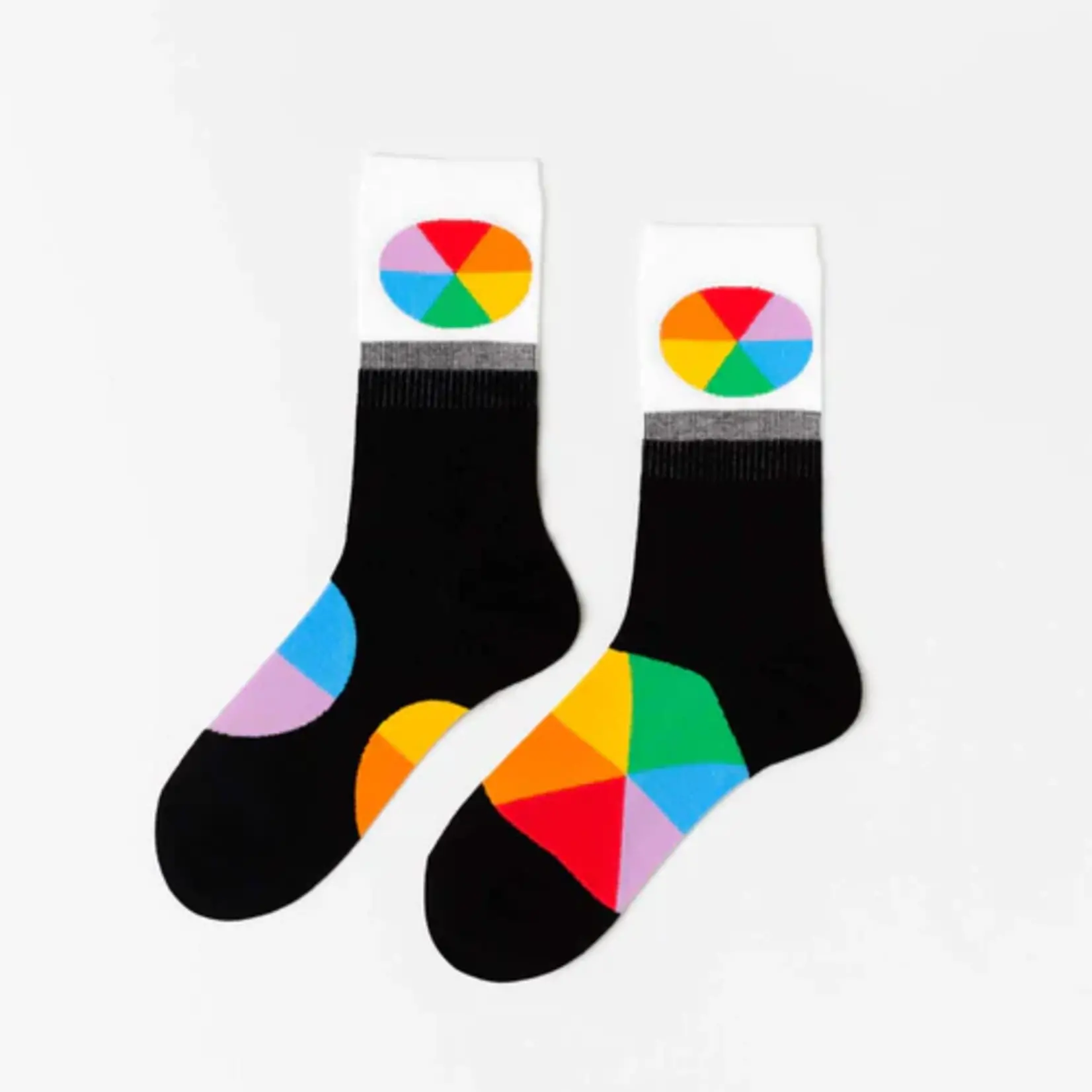 Yellow Owl Socks - Womens Color Wheel (Small)
