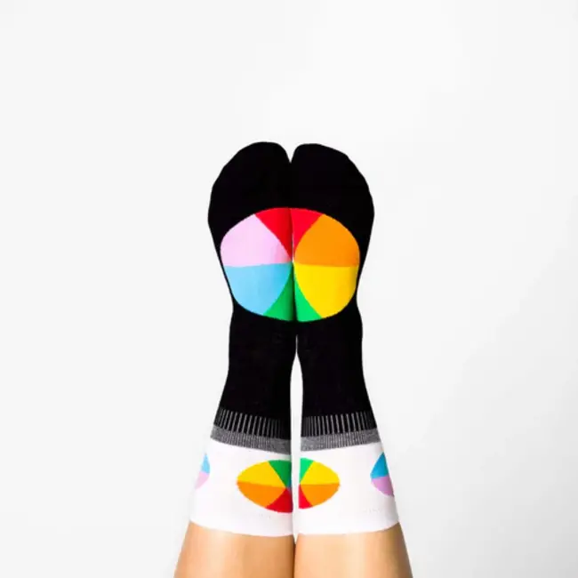 Yellow Owl Socks - Womens Color Wheel (Small)
