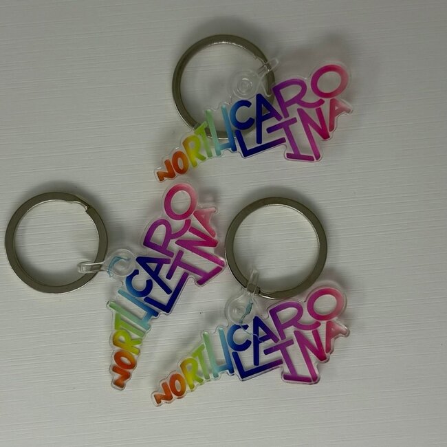 Savannah Bridges NC Clear Rainbow Keychain