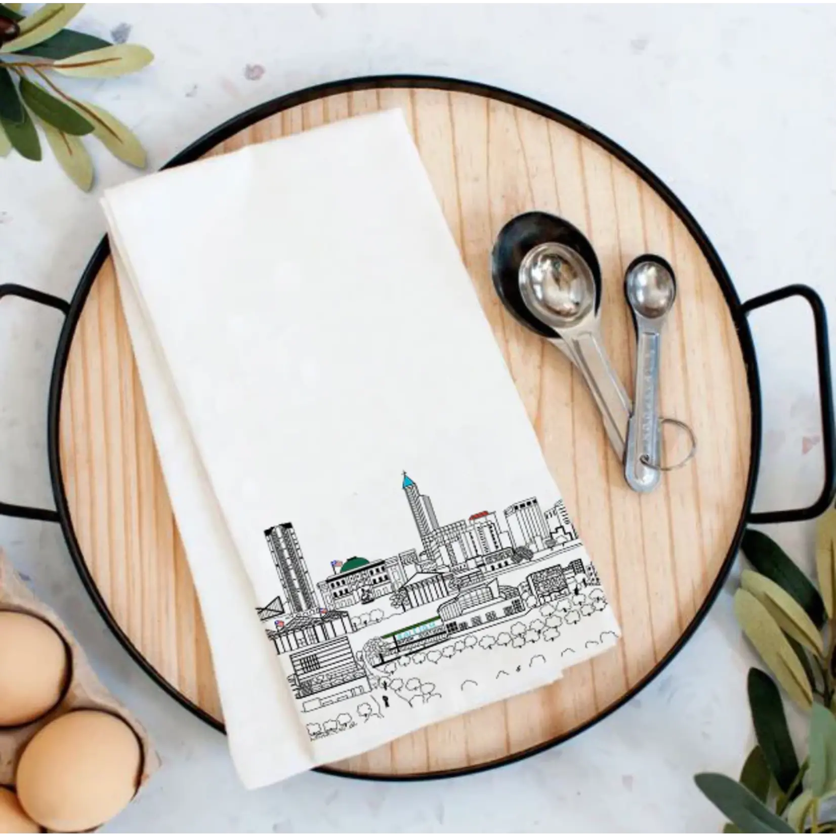 Raleigh Skyline Tea Towel