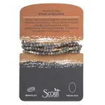 Stone Bracelet + Necklace Wrap - River Stone + Gold