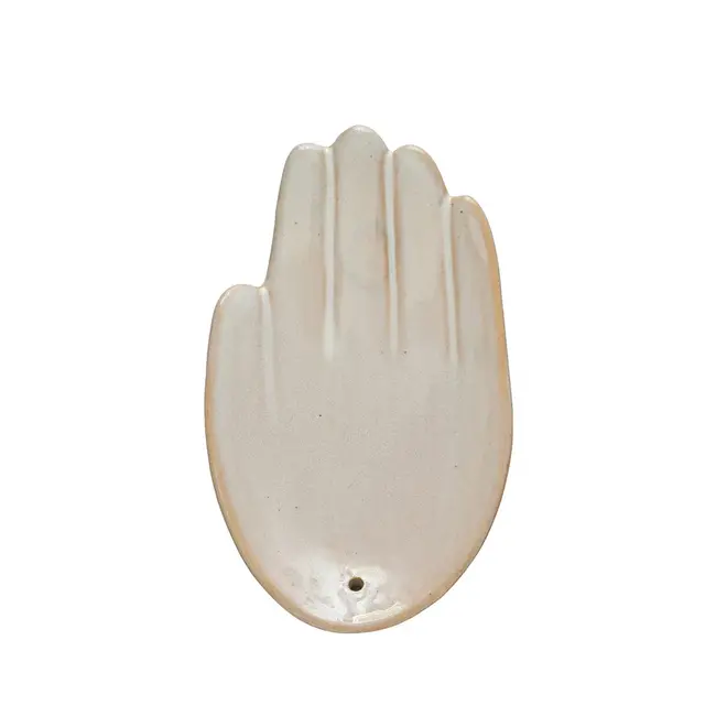 Stoneware Hand-Shaped Incense Holder