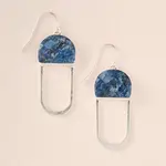 Stone Chandelier Earrings - Lapis + Silver