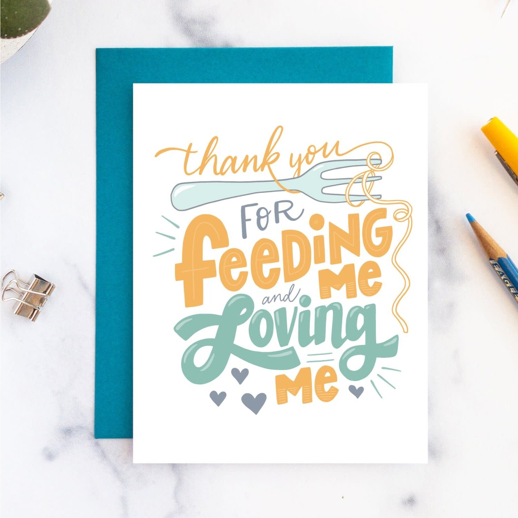 Billie Claire Handmade LLC Thank You for Feeding Me Card