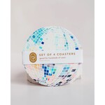 Reusable Chipboard Coaster Set (4) -  Rainbow Disco