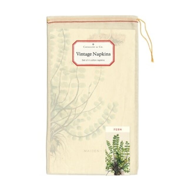 Vintage Cloth Napkin Set (4) - Fern