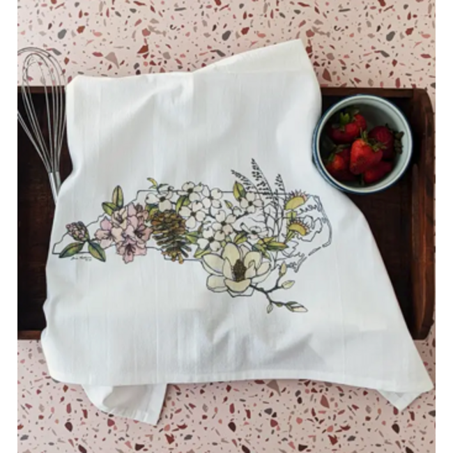 NC Native Plants Tea Towel