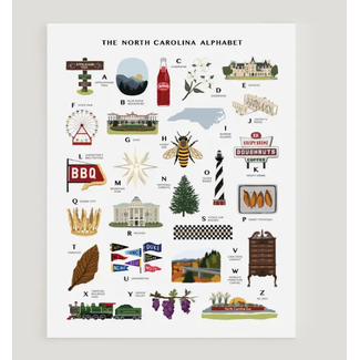 Doster Paper Co. The North Carolina Alphabet 11x14in