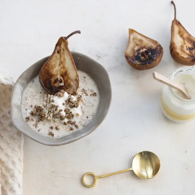 Hammered Stainless Steel Gold Spoon